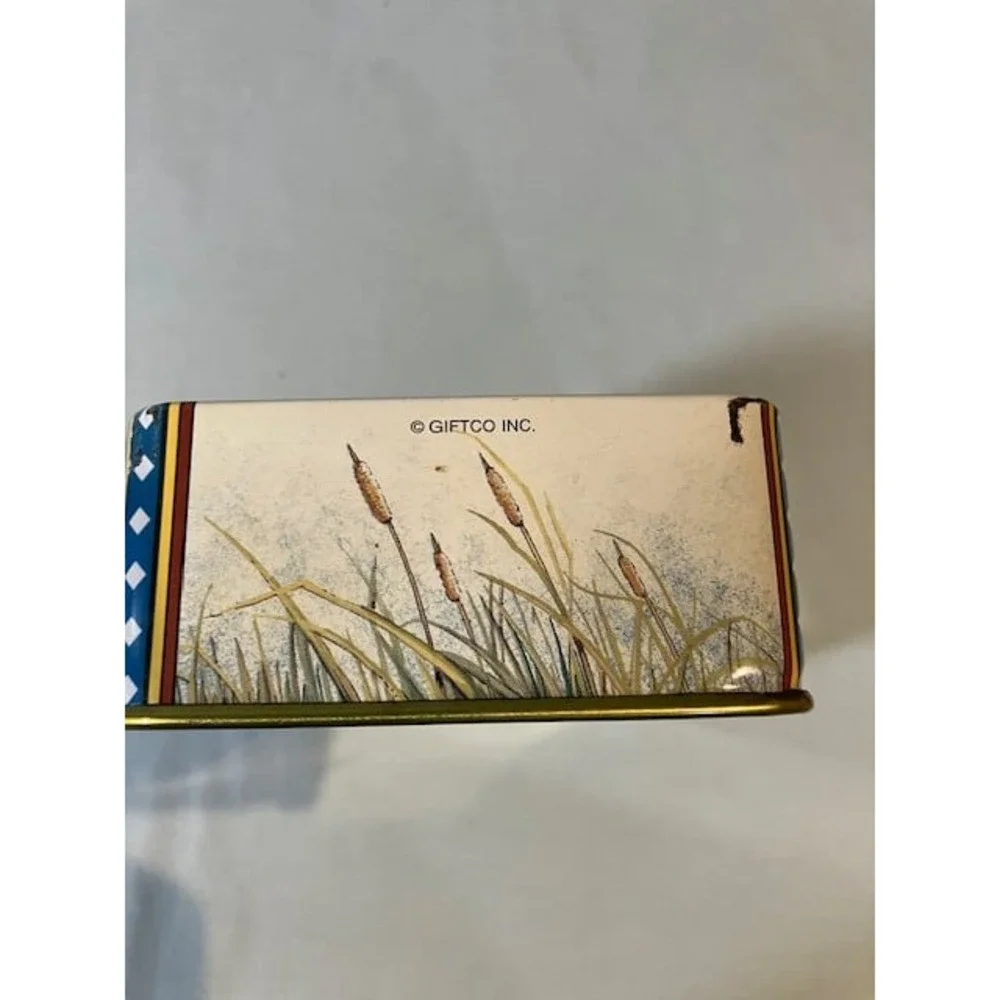 Decorative Tin‎ with Attached Ceramic Duck by GiftCo, Inc